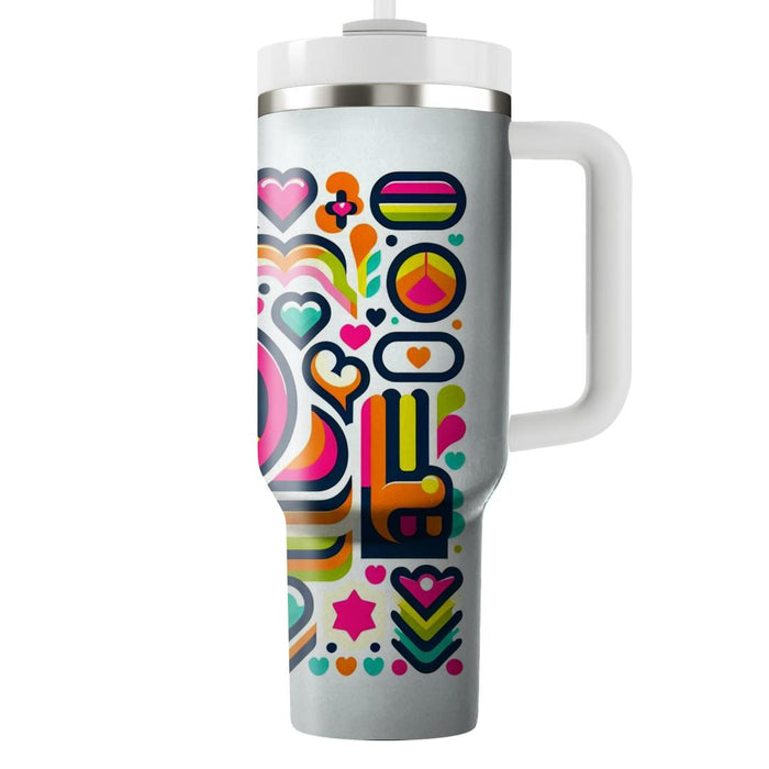 Vibrant Peace Signs  Tumbler Cups