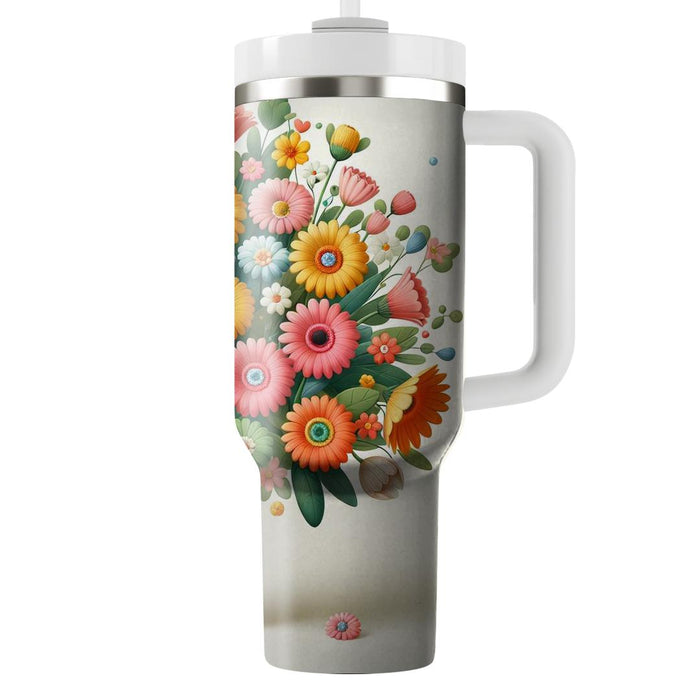 Whimsical Floral Bunch  Personalized Tumblers