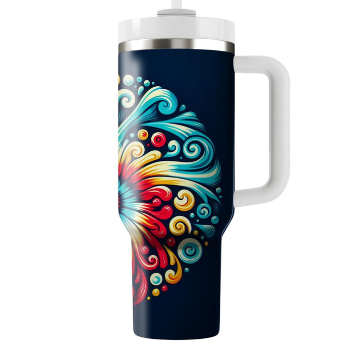 Funky Retro Tie-dye  Tumbler Cups