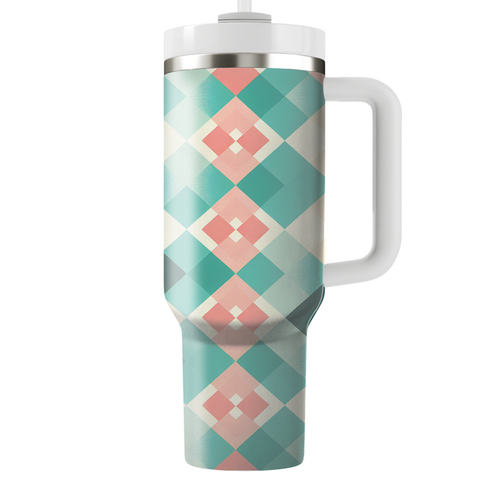 Retro Diamond Checker  Insulated Tumblers