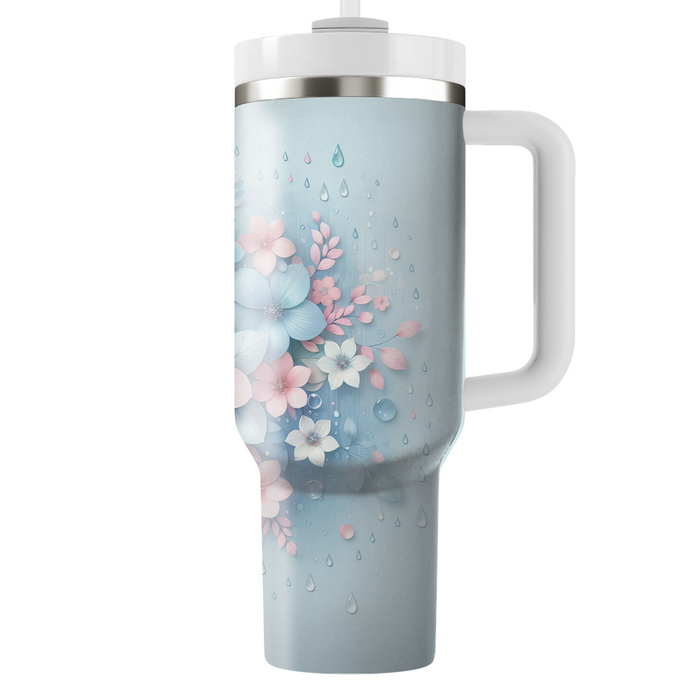 Spring Rain Petals  Personalized Tumblers