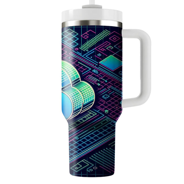 Futuristic Cyber Grid  Custom Tumblers