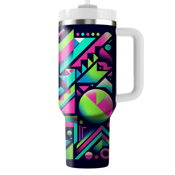 80s Geometric Fusion  Travel Tumblers