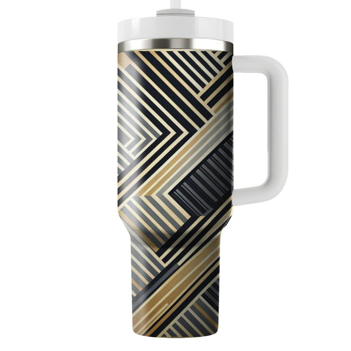 Sophisticated Diagonal Stripes  Personalized Tumblers