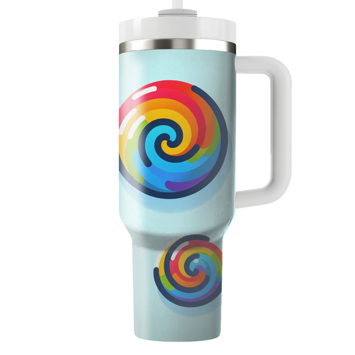 Bright Rainbow Spirals  Unique Tumblers