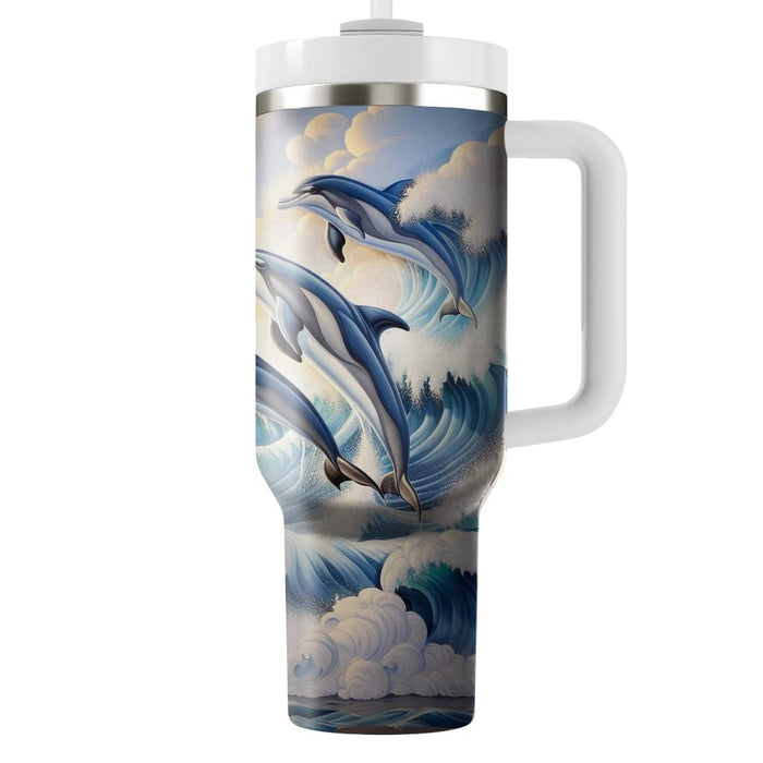 Whimsical Dolphin Dance  Insulated Tumblers