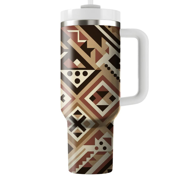 Geometric Tribal Triangle Dance  Decorative Tumblers