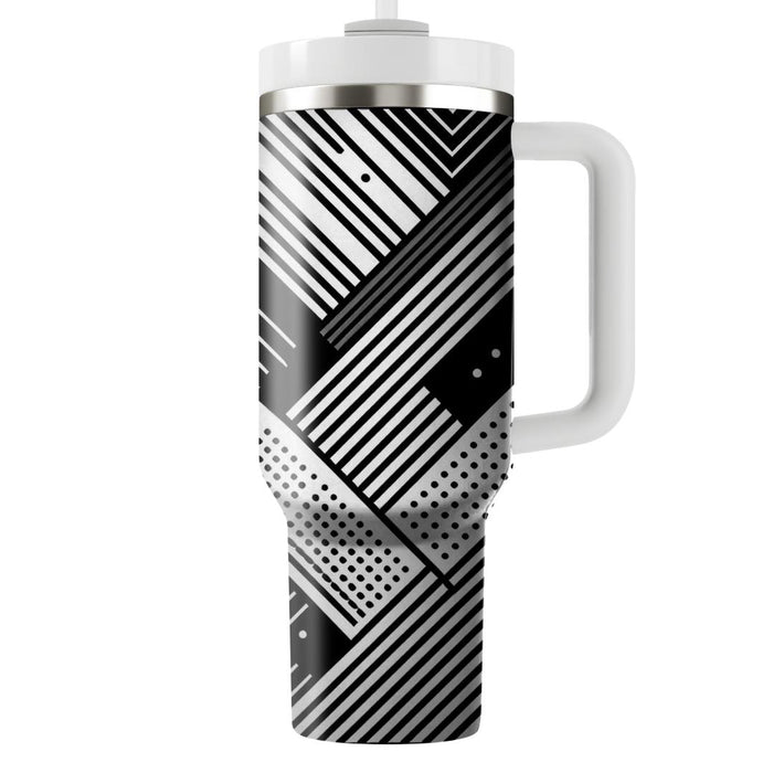 Sophisticated Linear Design  Personalized Tumblers