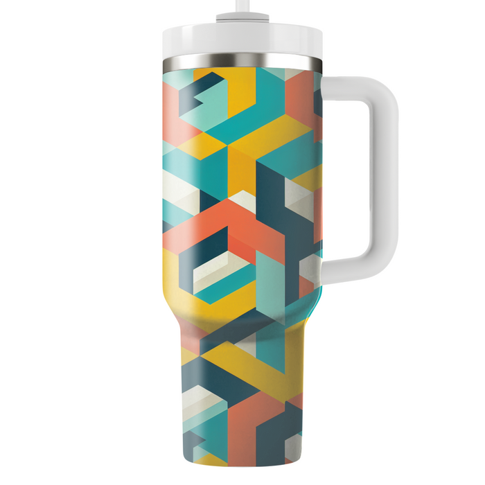 Retro Geometric Prism  Insulated Tumblers