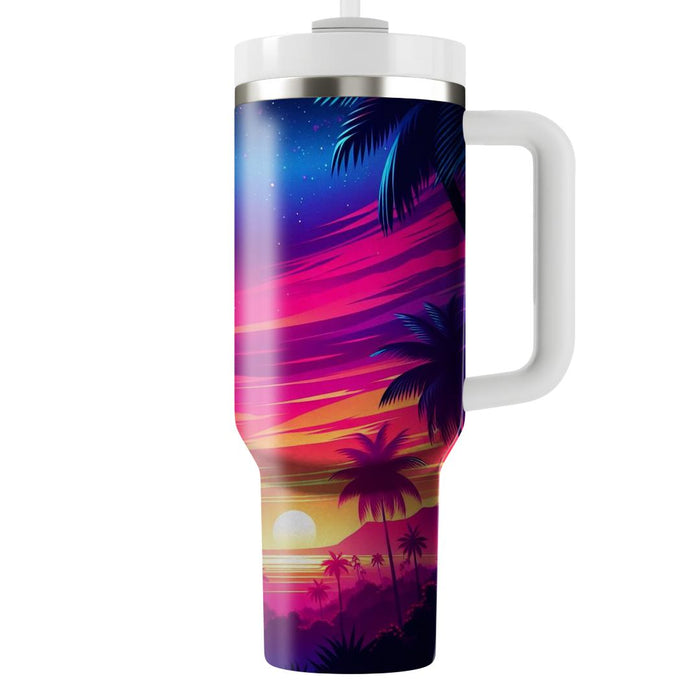 Retro Neon Landscape  Tumbler Cups