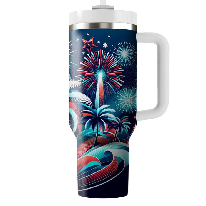 Tropical Serenity - Independence Day  Insulated Tumblers