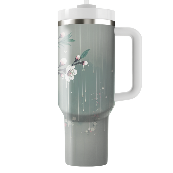 Spring Raindrop Symphony  Travel Tumblers