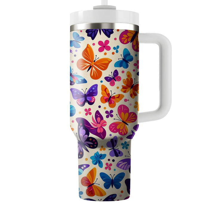 Colorful Butterfly Silhouettes  Personalized Tumblers