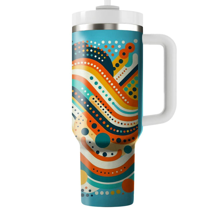 Funky Dot And Line Pattern  Personalized Tumblers