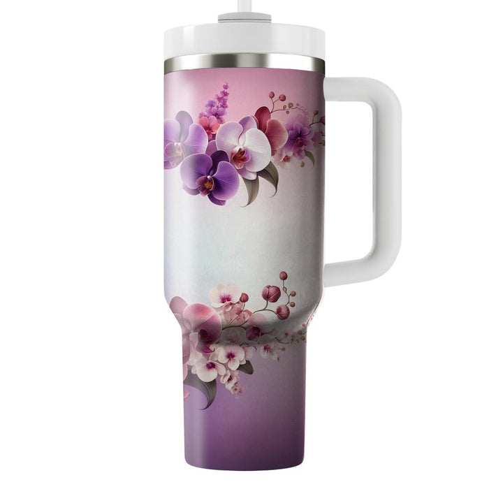 Artistic Orchid Symphony  Unique Tumblers