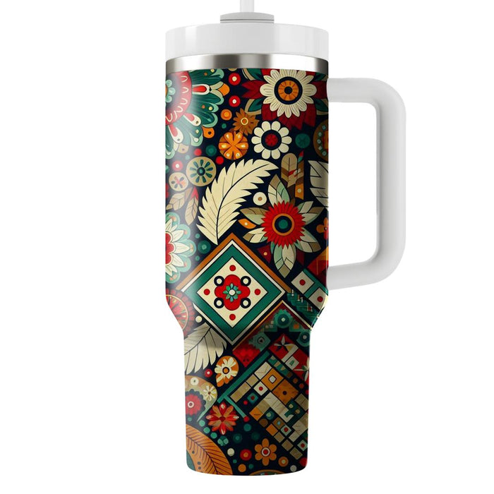 Vibrant Folk Art Patterns  Tumbler Cups