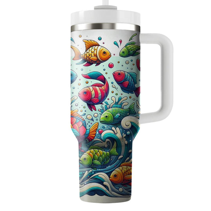 Funky Fish Splash  Decorative Tumblers