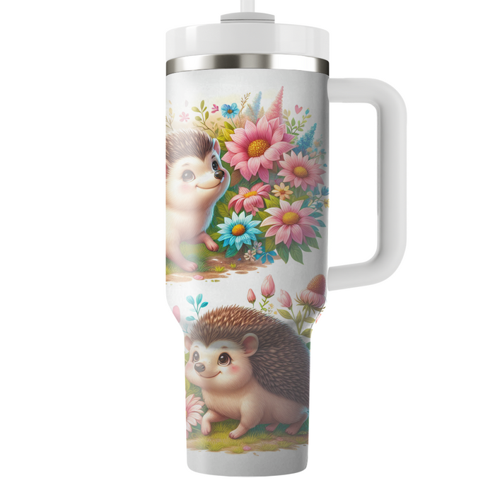 Whimsical Hedgehog Garden  Tumbler Cups