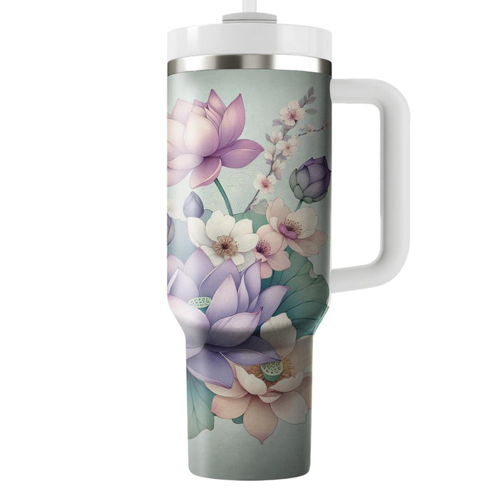 Zen Floral Serenity  Tumblers With Lids