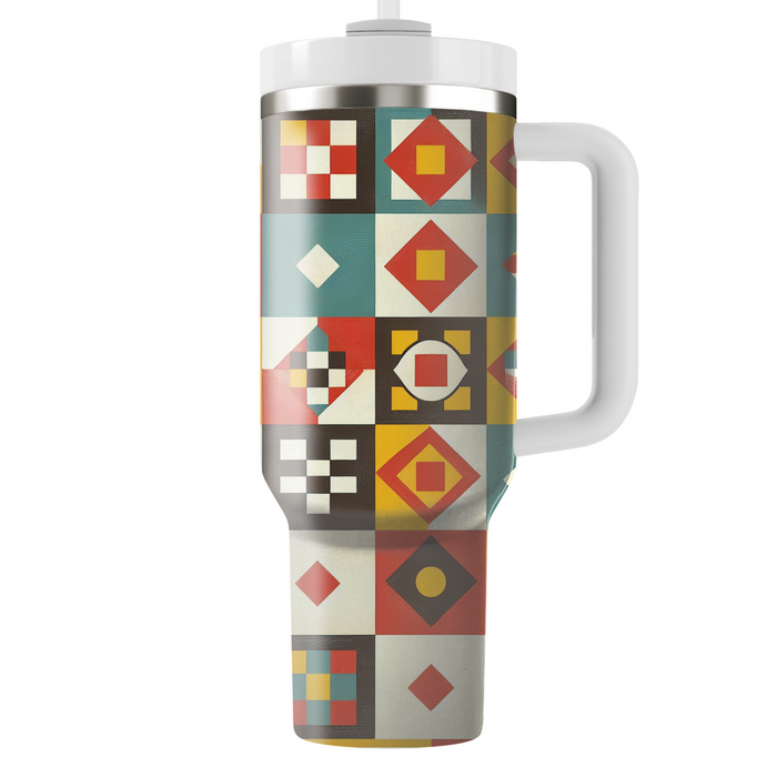 Retro Checkerboard Remix Custom Tumblers