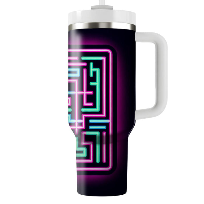 Abstract Neon Lines  Travel Tumblers