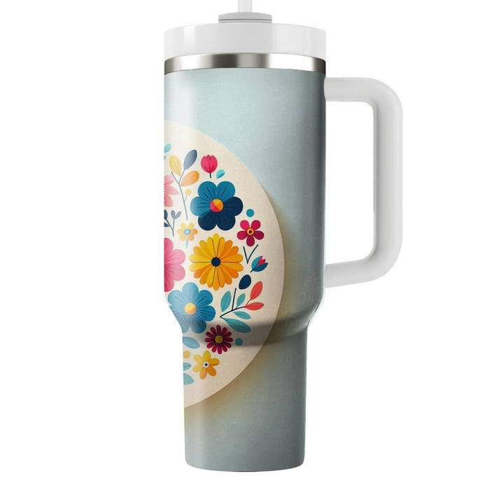 Whimsical Rainbow Blooms  Tumbler Cups