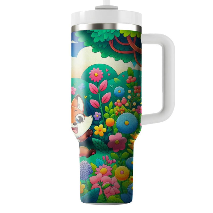 Whimsical Foxes And Flowers  Decorative Tumblers