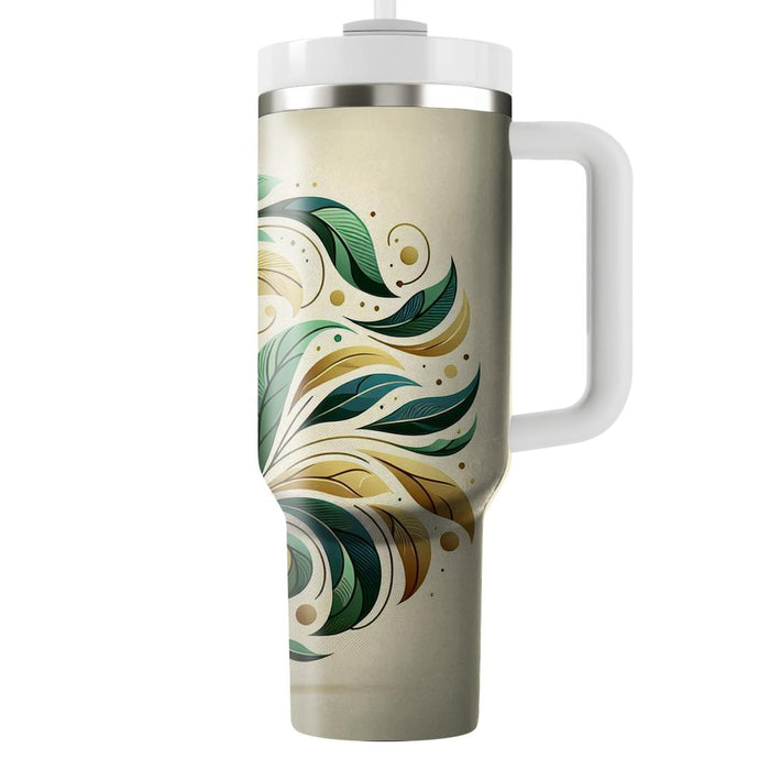 Whimsical Leaf Motif  Insulated Tumblers