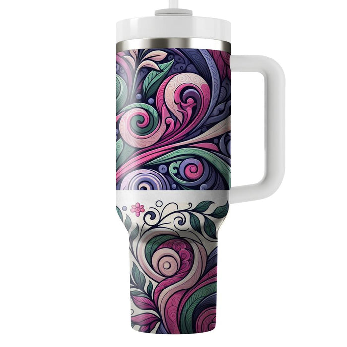 Whimsical Floral Swirl  Tumblers For Gifts