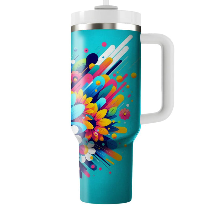 Spring Vibrant Floral Burst  Decorative Tumblers