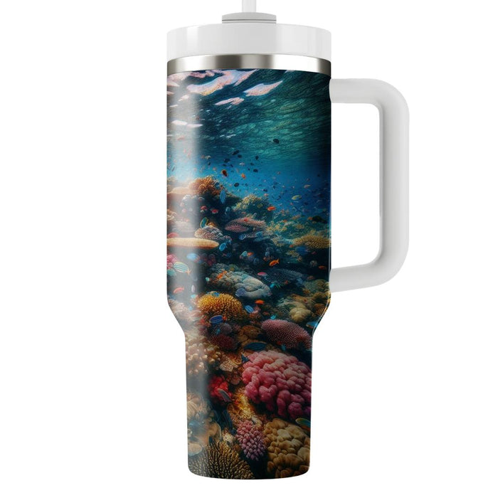 Vibrant Coral Reef  Travel Tumblers