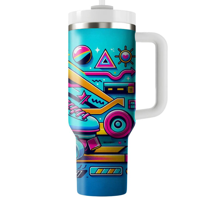 Vibrant 80s Skating  Tumblers For Gifts