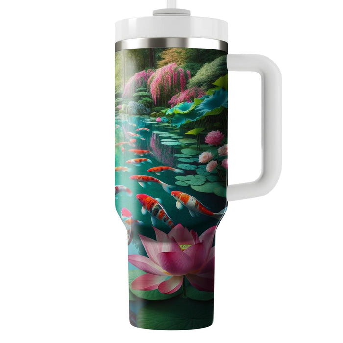 Vibrant Koi Pond  Tumbler Cups