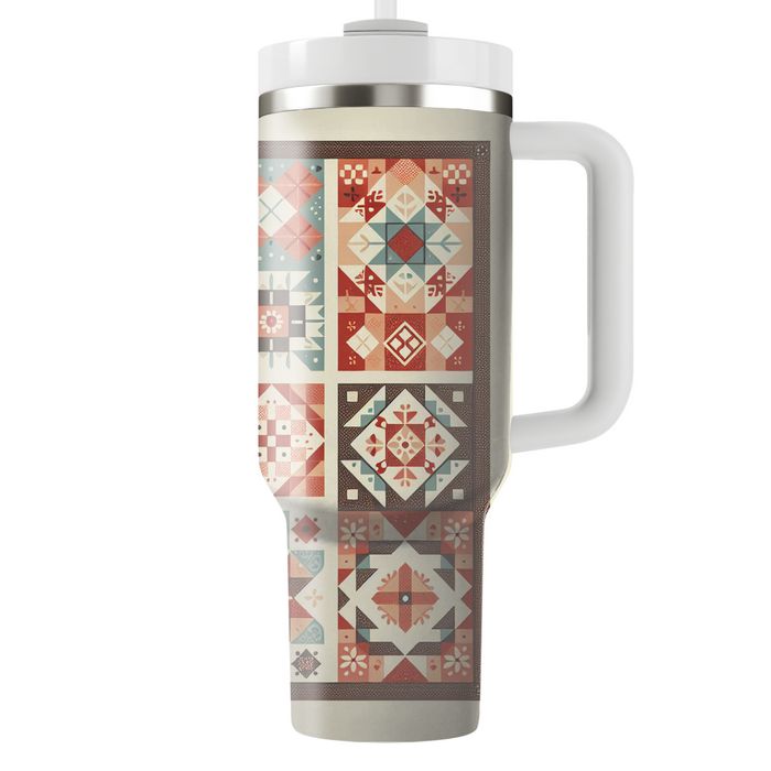 Retro Patchwork Quilt  Tumblers For Gifts