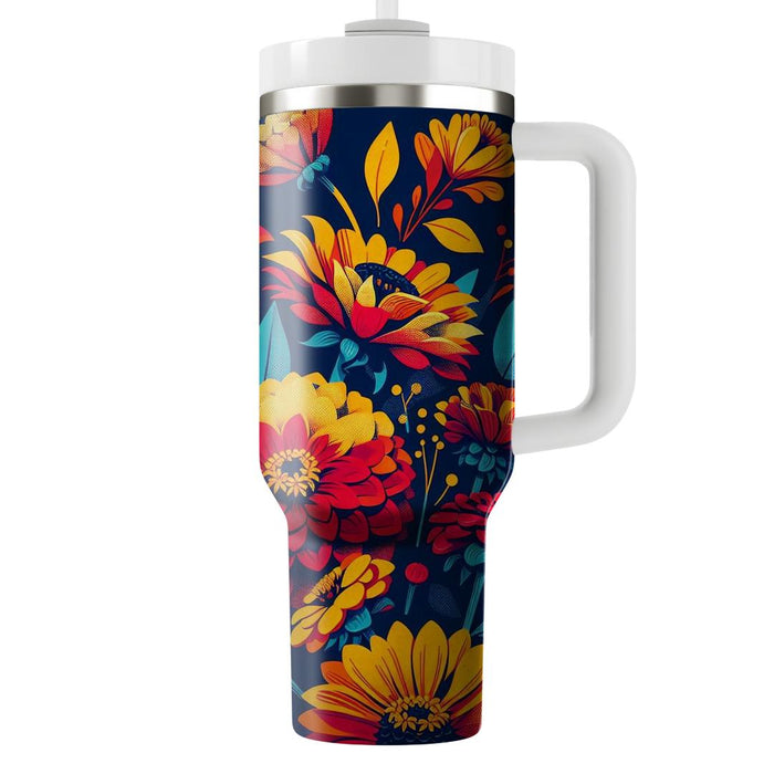 Bold Flower Burst  Tumbler Cups