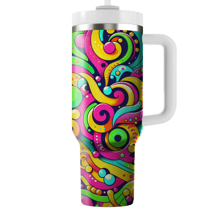 Funky Dots And Swirls  Tumblers With Lids