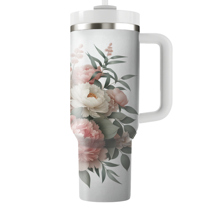 Blushing Peony Elegance  Insulated Tumblers