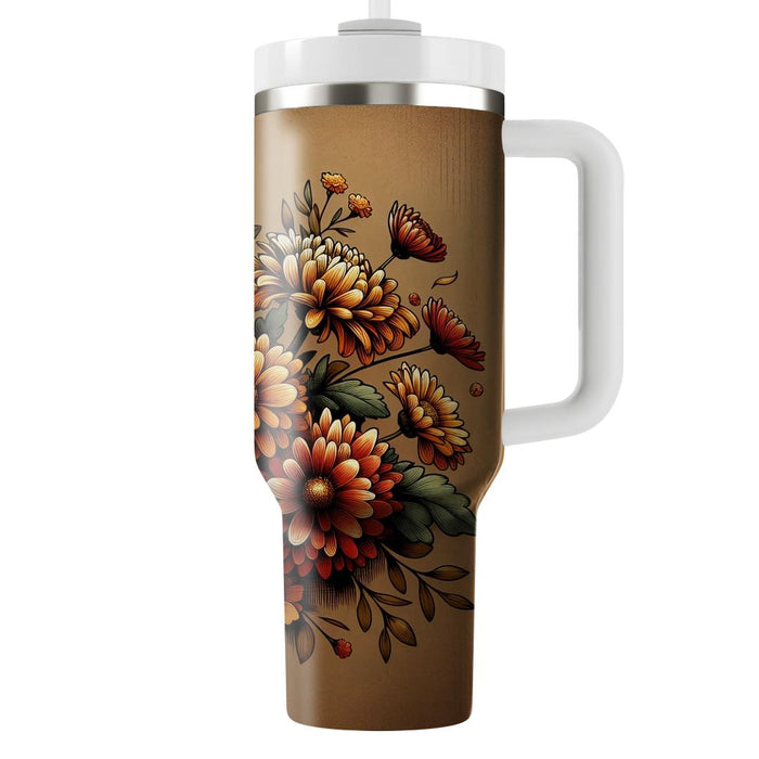 Autumn Floral Harmony  Unique Tumblers