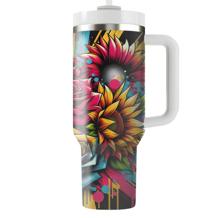 Artistic Floral Graffiti  Unique Tumblers