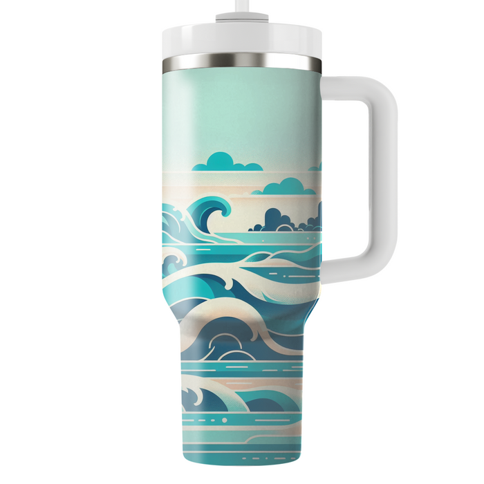 Bright Ocean Waves  Tumbler Cups