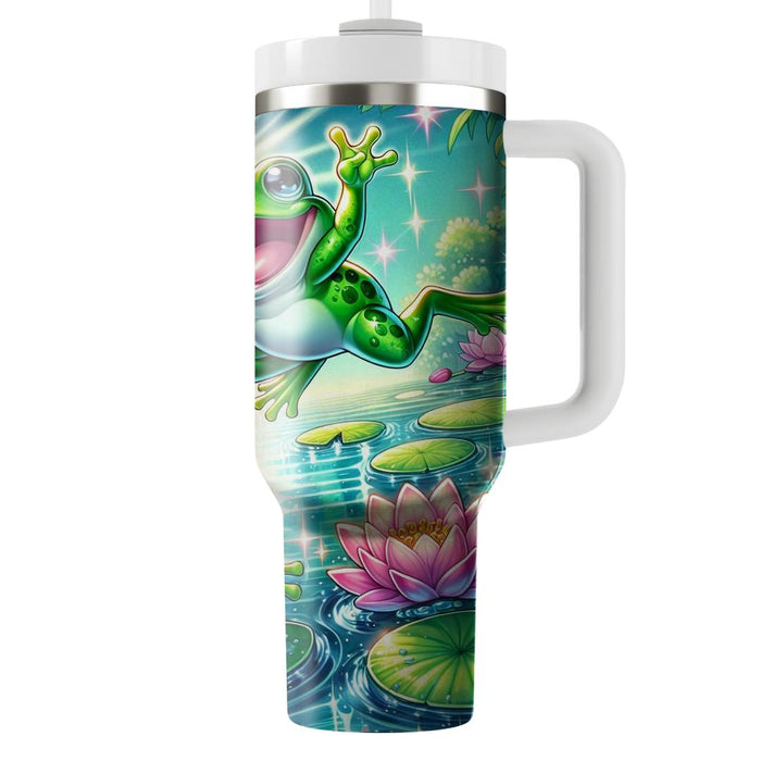 Friendly Frog Lily Pad  Decorative Tumblers