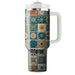 Funky Retro Tiles  Travel Tumblers