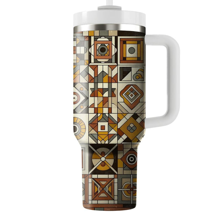 Retro Patterned Tiles  Travel Tumblers