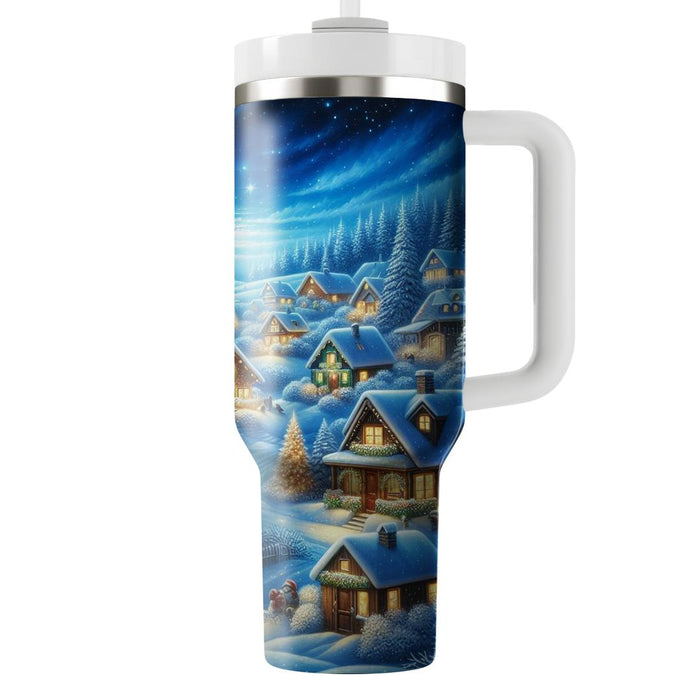 Winter Snowy Village Scene  Custom Tumblers