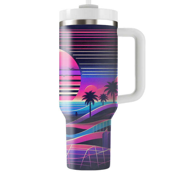 Retro Wave Paradise Insulated Tumblers