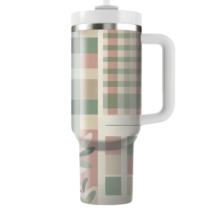 Chic Vintage Checks Travel Tumblers