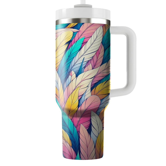 Funky Colorful Feather  Tumbler Cups