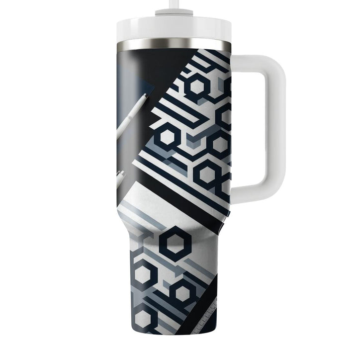 Sleek Hexagonal Stripes  Custom Tumblers