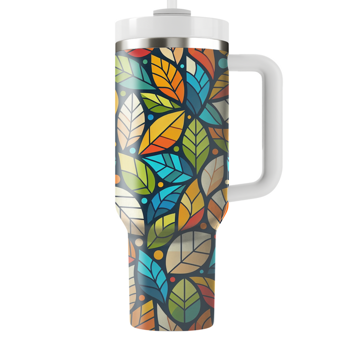 Vibrant Mosaic Leaf  Insulated Tumblers