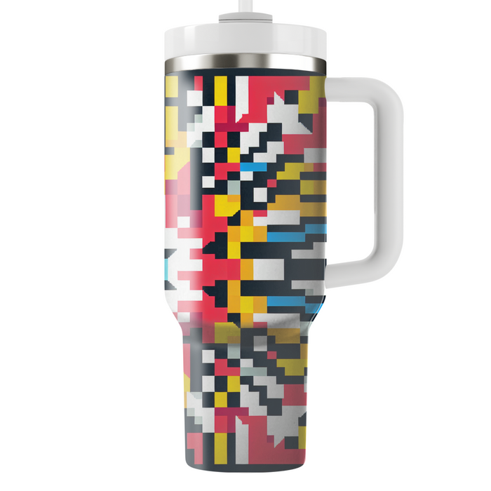 Pixelated Starburst Tumbler Cups